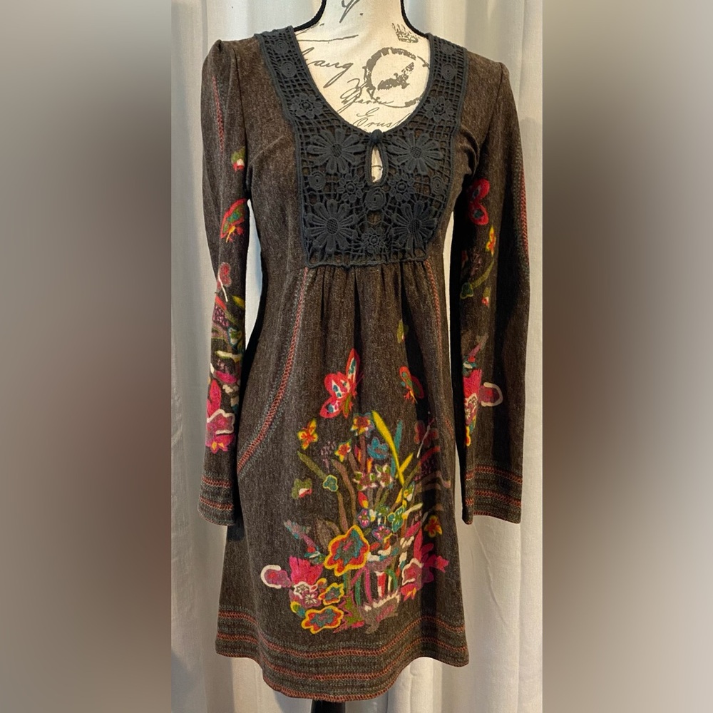 Boho Aryeh Sweater Dress brown medium